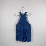 Load image into Gallery viewer, Mini Boden Blue Jean Dungarees Shortalls 3-4
