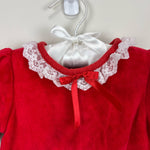 Load image into Gallery viewer, Vintage Carter's Red Velvet Footie 6 Months USA
