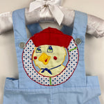 Load image into Gallery viewer, Vintage Mayfair Applique Sailor Duck Shortall Romper Baby Boy
