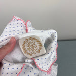Load image into Gallery viewer, TBBC Paige's Playful Polo Barbados Blue Micro Dot w/ Pink 18-24 Months
