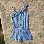 Load image into Gallery viewer, Lilly Pulitzer Girls Ruffle Romper Low Tide Blue Anchors Away XL 12-14

