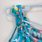Load image into Gallery viewer, Mini Boden Blue Tropical Bird Floral Romper Playsuit 6-7
