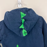 Load image into Gallery viewer, JoJo Maman Bebe Zippered Dinosaur Applique Hoodie Sweatshirt Navy 2-3
