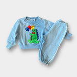 Load image into Gallery viewer, Vintage Joggles Party Dinosaur Sweatsuit 6-9 Months
