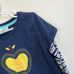 Hanna Andersson Navy Apple Applique Tee 130 cm 8