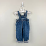 Load image into Gallery viewer, Vintage Chicote Clown Applique Blue Jean Overalls Baby
