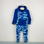 Load image into Gallery viewer, The North Face Glacier Fleece Bunting Blue Camo 6-12 Months
