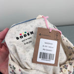 Load image into Gallery viewer, Mini Boden Henley Long Sleeve Pointelle Top Vanilla Pod Mustard Floral 9-10 NWT
