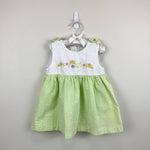 Load image into Gallery viewer, Vintage Samara Green Gingham Embroidered Bird Flower Dress w/ Bows 3T
