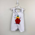 Load image into Gallery viewer, Vintage Hush Puppies White Applique Ship Shortall Romper 24 Months
