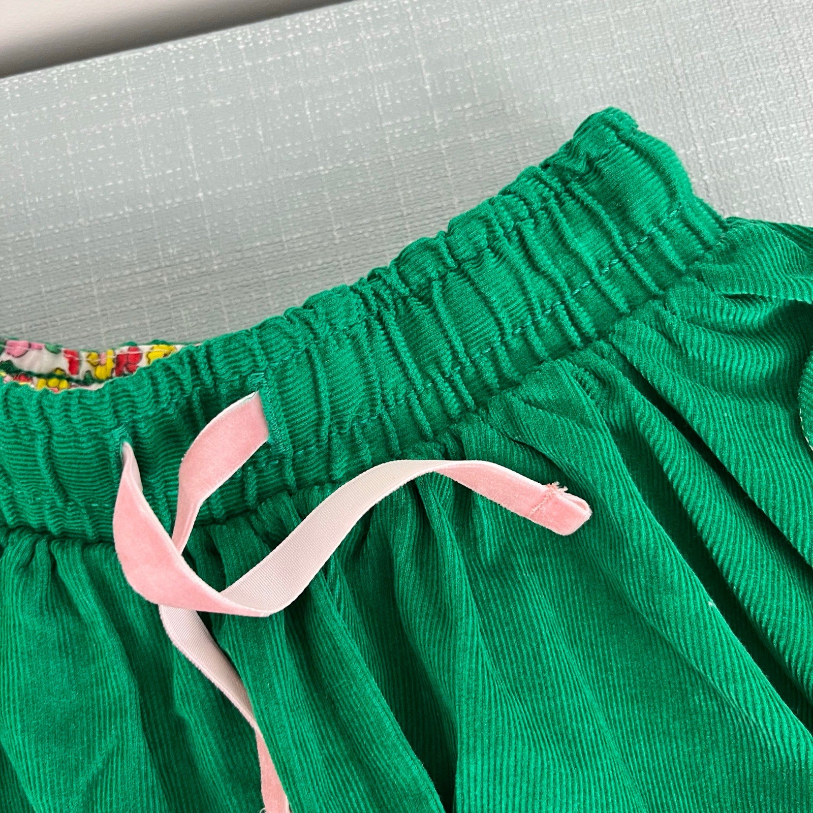 Mini Boden Woven Twirly Skirt Green Corduroy 2-3 NWOT