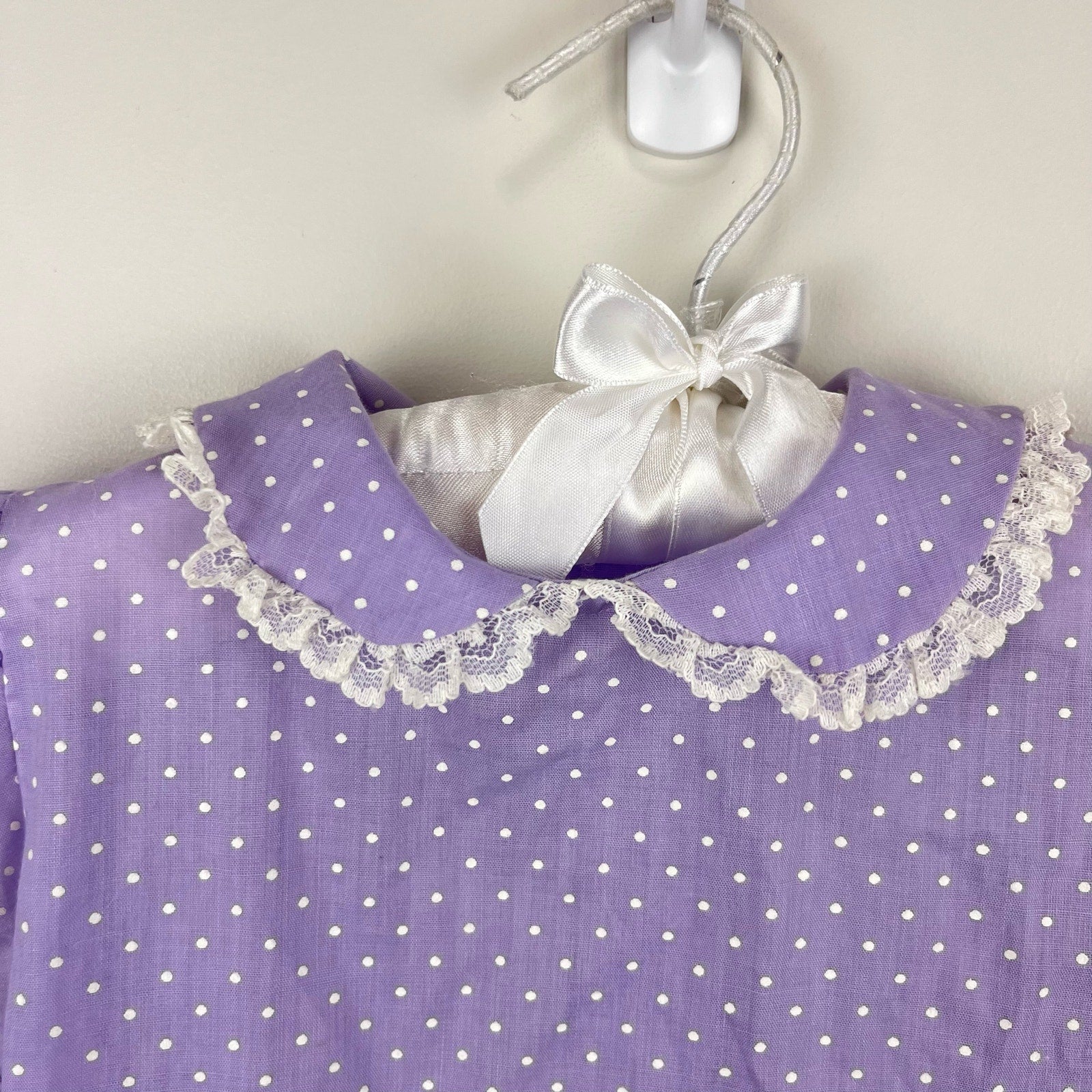 Vintage Polly Flinders Purple Polka Dot Dress 4T