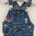 Load image into Gallery viewer, Y2K Vintage Gap Embroidered Flower Blue Jean Overalls 3-6 Months
