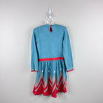 Load image into Gallery viewer, Mini Boden Long Sleeve Metallic Blue Knit Collared Dress 2-3
