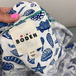 Load image into Gallery viewer, Mini Boden Cotton Linen Shirt Sapphire Blue Seashore Boys 13-14

