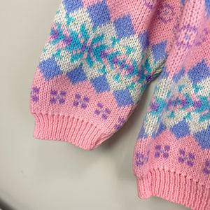 Vintage Picame Pink Fair Isle Sweater 10/12 USA