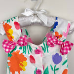 Load image into Gallery viewer, Vintage 90s Floral Ruffle Bow Romper 3T
