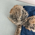 Load image into Gallery viewer, Appaman Benji Faux Fur Trapper Hat Navy Blue Large 5-7
