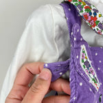 Load image into Gallery viewer, Mini Boden Cord Dungaree Set Aster Purple Pin Spot Bunny 12-18 Months
