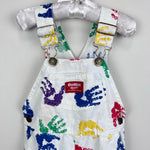 Load image into Gallery viewer, Vintage OshKosh B'gosh Handprint Shortalls 3T USA
