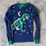Load image into Gallery viewer, Mini Boden Snug Long John Pajamas Navy Dinosaur 14
