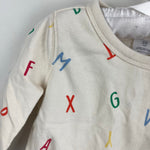 Load image into Gallery viewer, Baby Gap Relaxed Crewneck Ivory Alphabet Sweatshirt 12-18 Months

