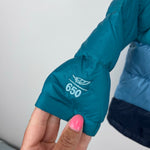 Load image into Gallery viewer, L.L. Bean Ultralight 650 Down Jacket Colorblock Blue Green 12-18 Months
