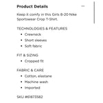 Load image into Gallery viewer, Nike Sportswear Just Do It Short Sleeve Crop Blue T-Shirt L
