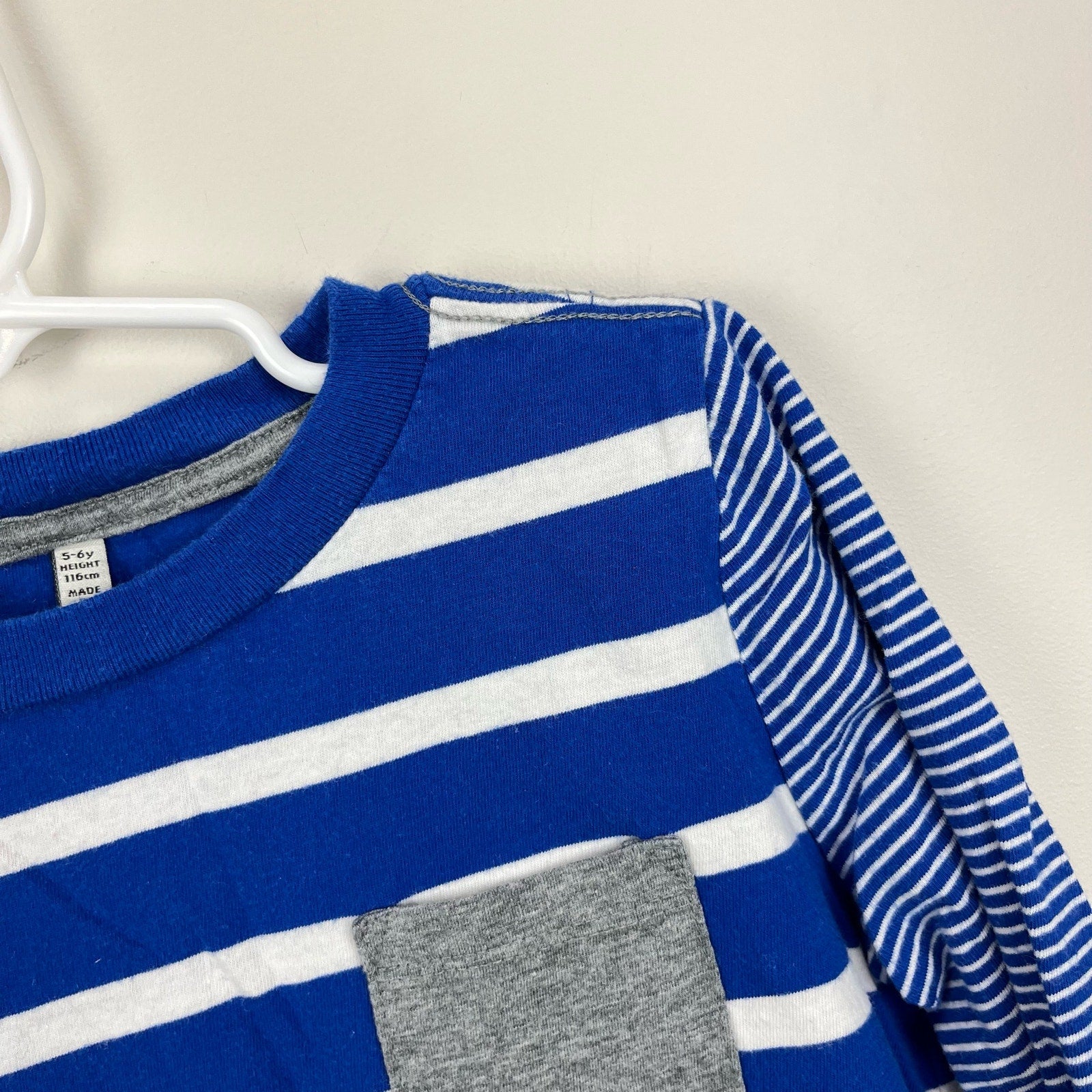 Joules Blue and White Striped Tee 5-6