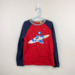 Load image into Gallery viewer, Mini Boden Printed Raglan Logo T-Shirt Red Space Shuttle 7-8
