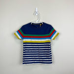 Load image into Gallery viewer, Mini Boden Breton T-Shirt Starboard Blue Rainbow 4-5
