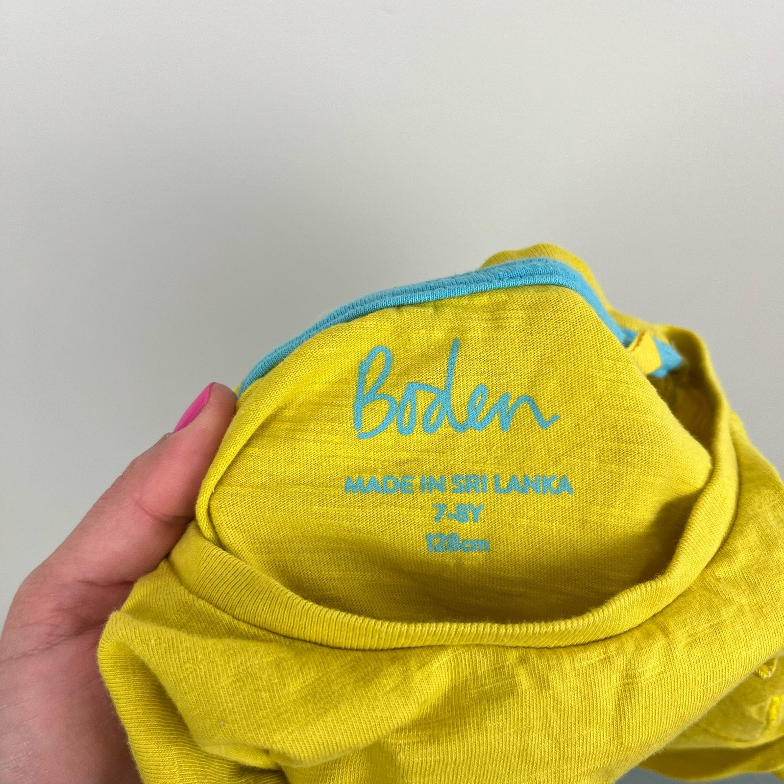 Mini Boden Star Pocket Slub Tee Yellow 7-8