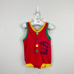 Load image into Gallery viewer, Vintage I&#39;m the New Kid in Town Red Shortall Romper
