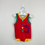 Load image into Gallery viewer, Vintage I'm the New Kid in Town Red Shortall Romper
