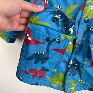 Oaki Wear Lined Rain Jacket Blue Dinosaurs 2T
