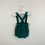 Load image into Gallery viewer, Vintage Green Candy Cane Suspender Shorts 6 Months
