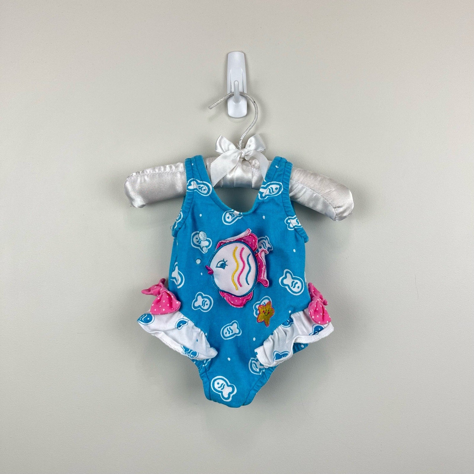 Baby Buns Blue Ruffle Fish Bathing Suit 3-6 Months