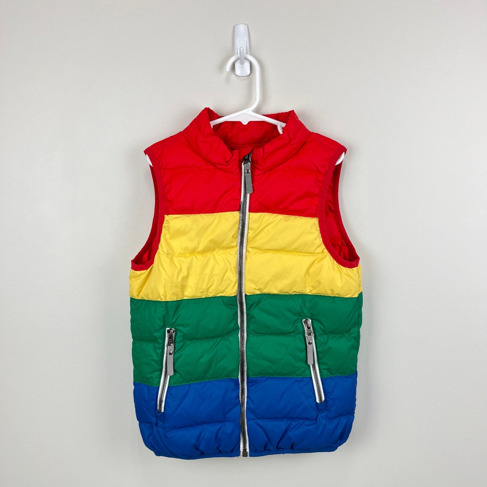 Hanna Andersson Rainbow Stripe Down Puffer Vest 130 cm 8