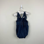 Load image into Gallery viewer, Hanna Andersson Ruffle Rainbow Denim Shortall Romper 80 cm 18-24 Months
