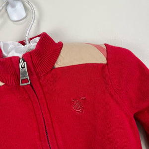 Burberry Full Zip Sweater Military Red 68 cm 6 Months