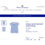 Load image into Gallery viewer, Florence Eiseman Blue Stripe Knit Shortall Romper Whale 6 Months
