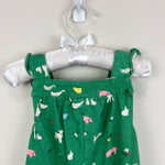 Load image into Gallery viewer, Mini Boden Baby Farm Animal Print Smocked Dungaree Green 12-18 Months
