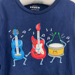 Load image into Gallery viewer, Mini Boden Long Sleeve Applique T-Shirt Navy Instruments 5-6

