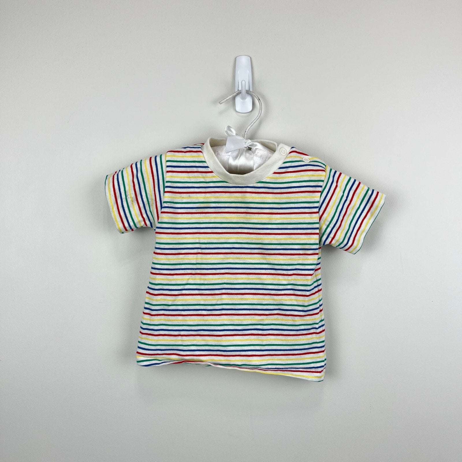 Vintage Sears Rainbow Striped T-Shirt Medium Infant USA