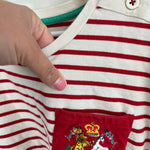 Load image into Gallery viewer, Mini Boden Long Sleeve Red Stripe Royal Crest Tee 8-9 Years
