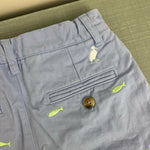 Load image into Gallery viewer, TBBC Critter Charlie's Chinos Beale Street Blue with Fish Embroidery 7
