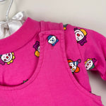 Load image into Gallery viewer, Vintage Basics Basics by City Kids Pink Clown Overalls Set 3-6 Months
