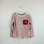 Load image into Gallery viewer, Mini Boden Long Sleeve Red Stripe Royal Crest Tee 8-9 Years
