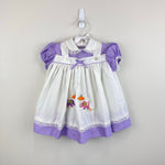 Load image into Gallery viewer, Vintage Purple Pinafore Embroidered Elephant Dress Baby Girl
