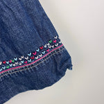 Load image into Gallery viewer, Y2K Vintage Gap Embroidered Flower Heart Denim Jumper Dress 3-6 Months
